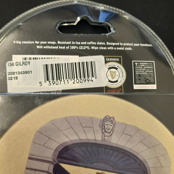 Guinness 4 Mug Coasters Set With Vintage Cartoon Toucan & Animal Designs - Picture 3 of 6